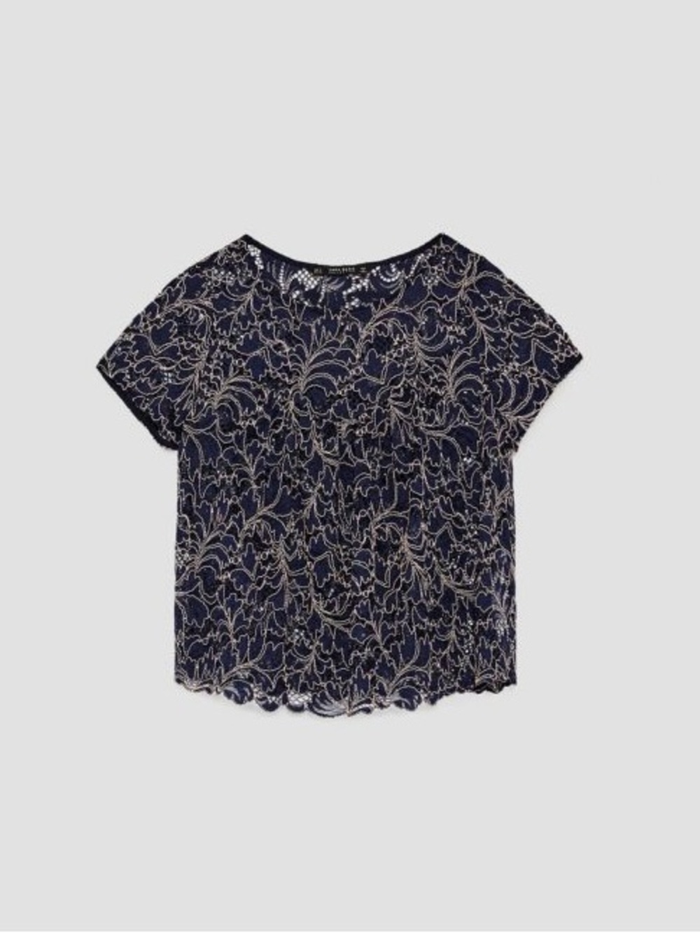 z a r a • two tone lace top